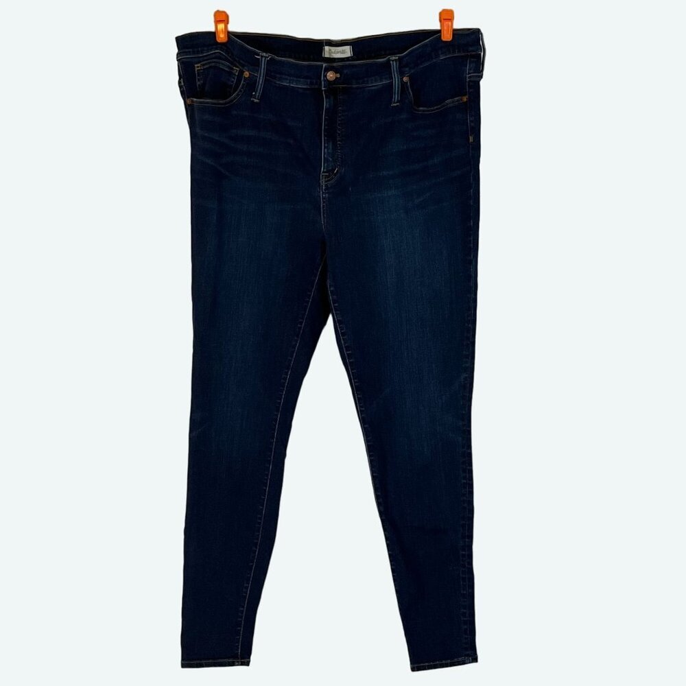 Madewell 9" High Rise Skinny Jeans Dark Blue 5 Pocket Size 37 Tall